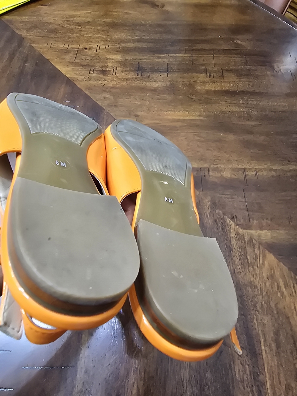 Marc Fisher Orange Patent Pointed Slingback Flats - Picture 7 of 11